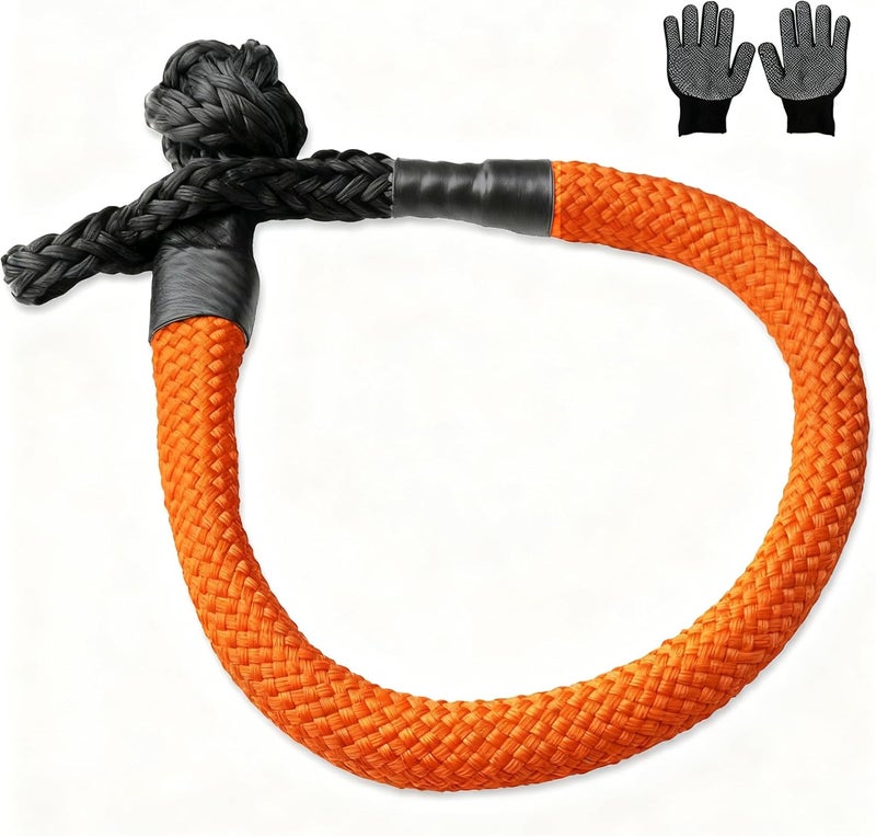 BCJCLTS Large Synthetic Soft Shackle 1 Inch x 36 Inch Rope Shackle Recovery Kit (66000 lbs Breaking Strength) Heavy Duty Tow Shackles for Off-Road, Sailing, Jeep, SUV (Orange Shackles) - Image 1